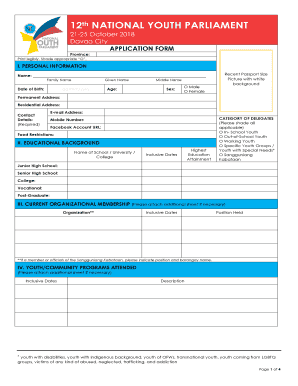 National Youth Commission Registration Form
