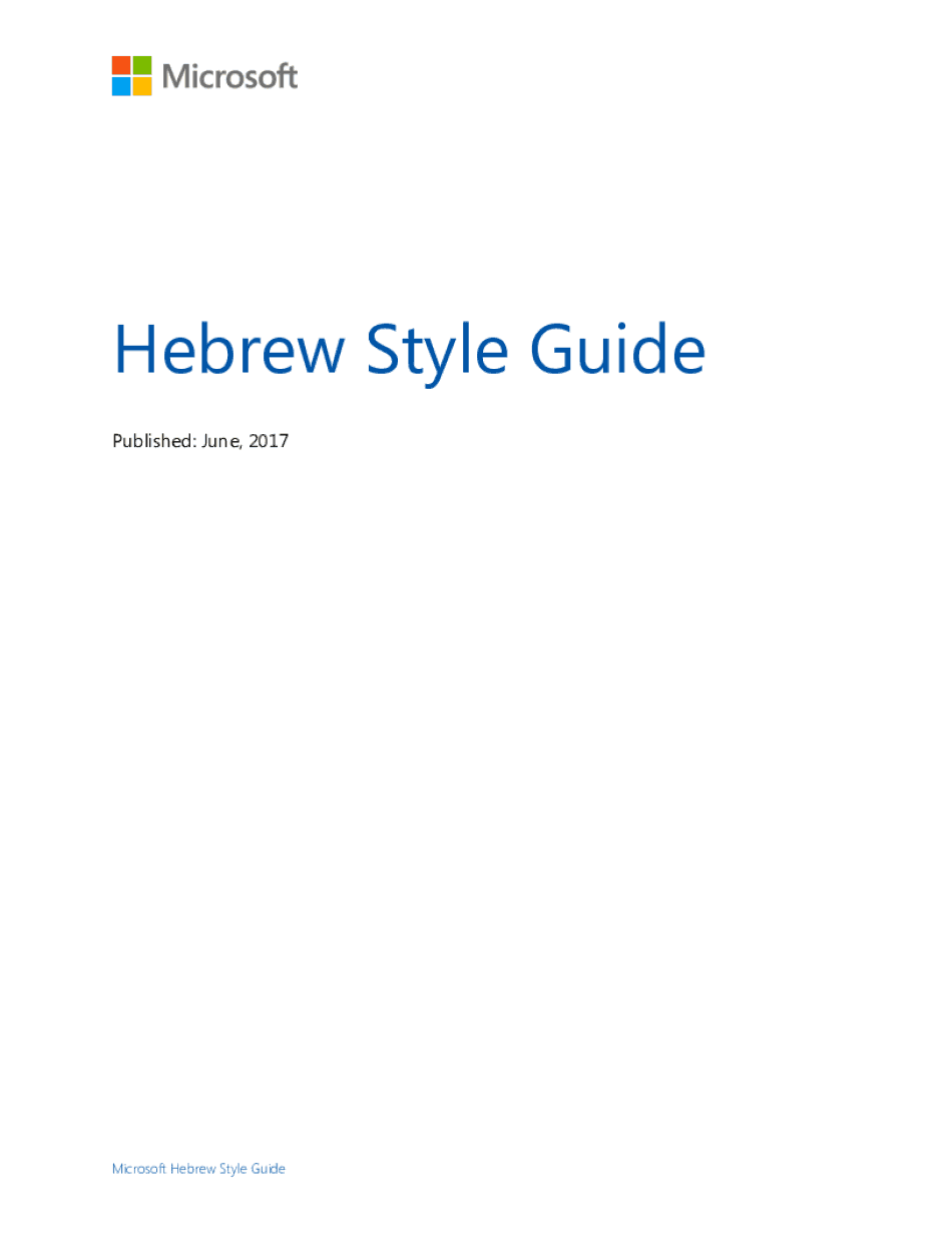  Hebrew Style Guide Microsoft Download Center 2017-2024