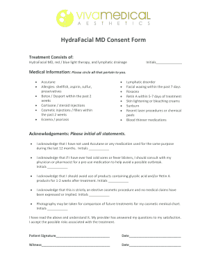 Hydrafacial Consent Form