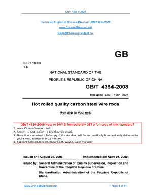 NATIONAL STANDARD of the PEOPLE&#039;S REPUBLIC of CHINA GBT 4354  Form