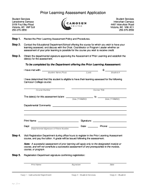  Camosun Form 2014