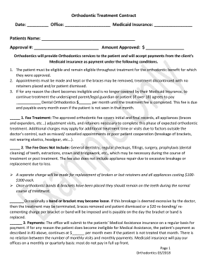 Orthodontic Contract  Form