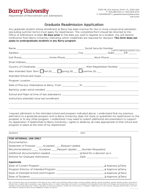 Department of Recruitment and Admissions  Form