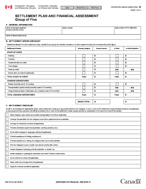  Canada Settlement Form 2018-2024