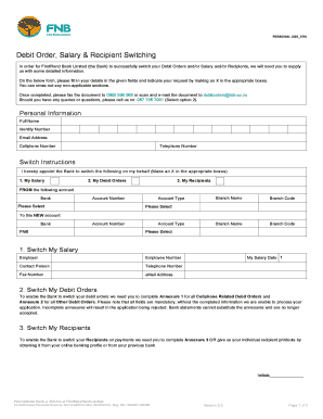FNB PW DebitOrderSalaryAndRecipientSwitchingFormOnline a
