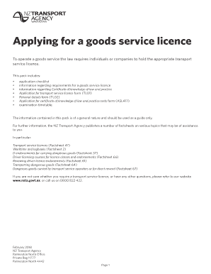  Goods Service License 2018-2024