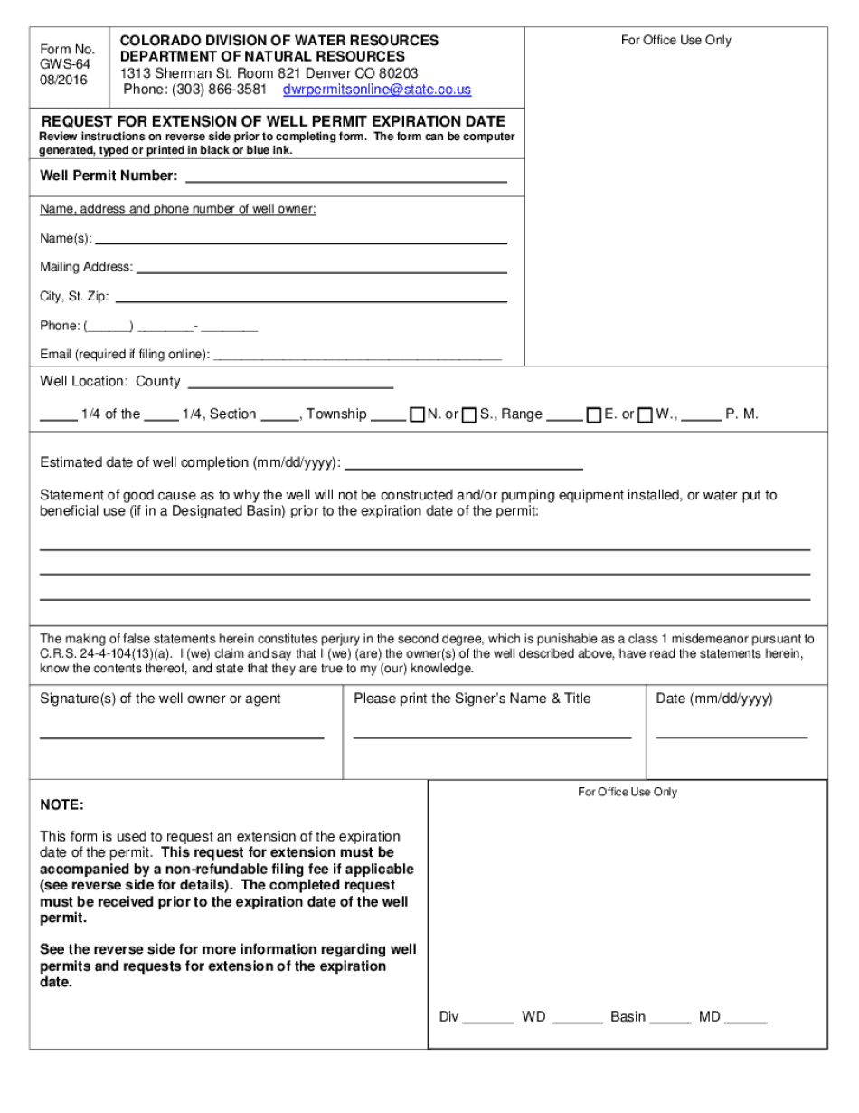  Colorado Division of Water Resources Well Permit Search 2016-2024