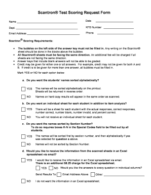 Scantron Sheet PDF  Form