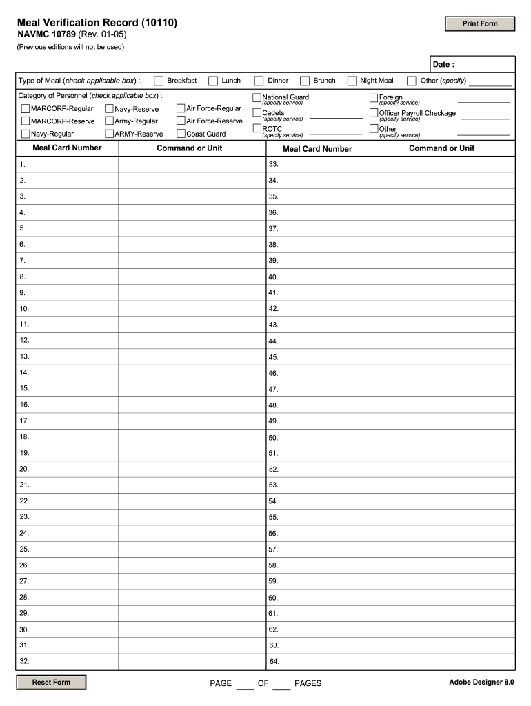 Navmc 10789  Form