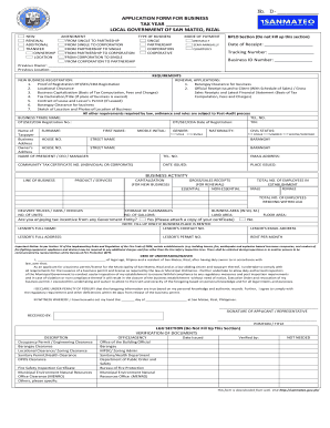 SMR BPLO Application Form for Business