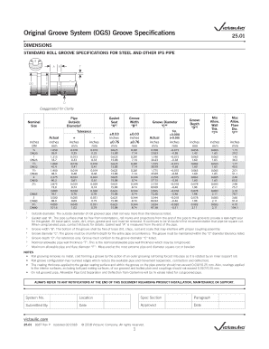 Victaulic Groove Dimension Chart  Form