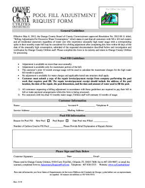 Ouc Pool Filling  Form