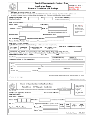 Gp Rating Repeater Exam Date  Form