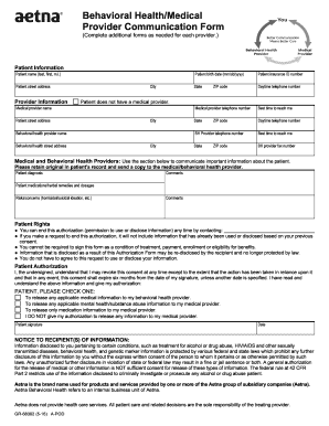  Aetna Behavioral Health Precertification Form 2016-2024