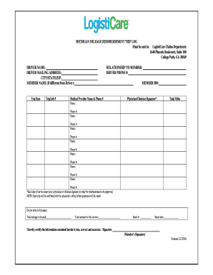  Michigan Medicaid Mileage Reimbursement Form 2016