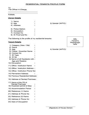 Tenant Profile Form