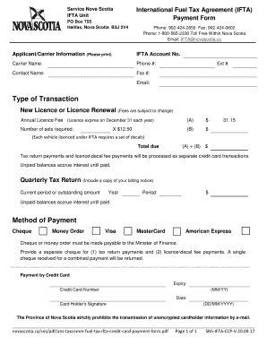 Ifta Nova Scotia  Form