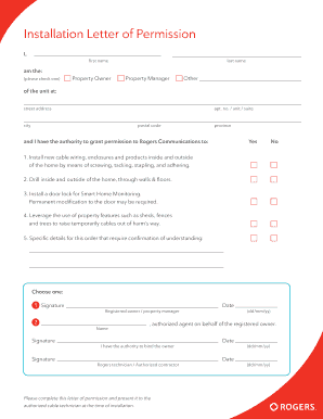  Installation Letter Permission 2018-2024