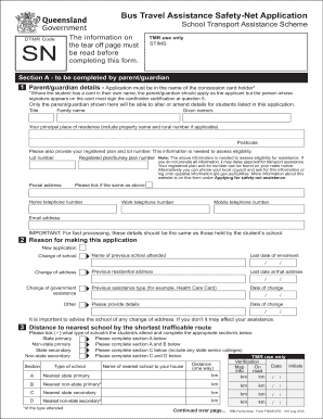  Transport and Main Roads Corporate Forms F2208 Bus Travel 2015