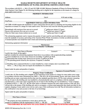  Submetering of Water and Sewer Certification Form N Accordance with CMR 410 000 2016-2024