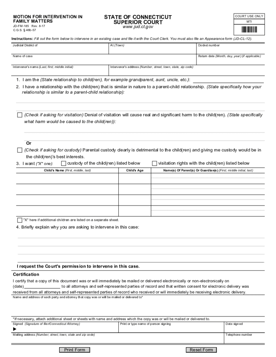  MOTION for INTERVENTION in FAMILY MATTERS 2017-2024