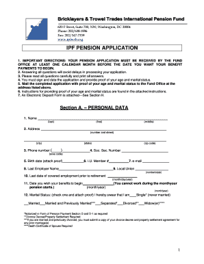  Ipf Pension Application International Pension Fund 2016