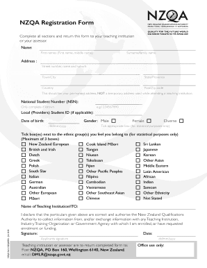 Nzqa Registration Form