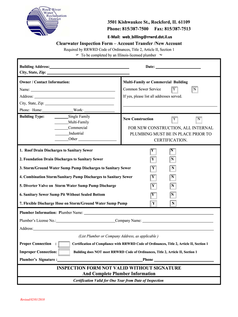 815387 7513 Clearwater Inspection Form