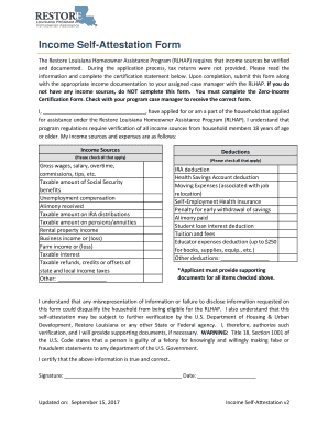 Income Attestation Form