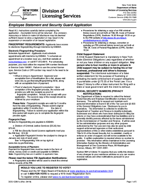 Security License Albany Number  Form