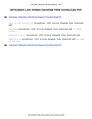 Mitsubishi L200 Wiring Diagram Download  Form