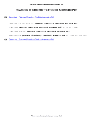 Pearson Chemistry Textbook PDF  Form
