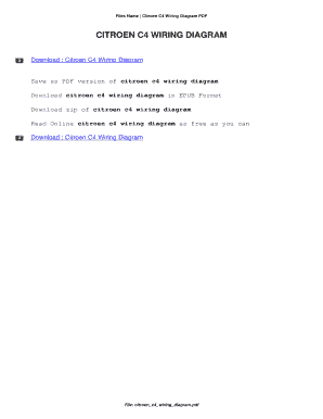 Citroen C4 Wiring Diagram PDF  Form