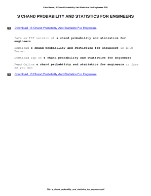 Probability and Statistics Book by S Chand PDF  Form