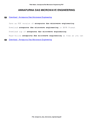Microwave Engineering by Annapurna Das PDF  Form