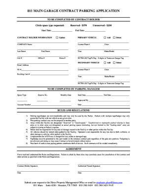 811 Main Parking Garage  Form