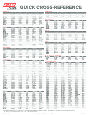 Baldwin Cross Reference  Form
