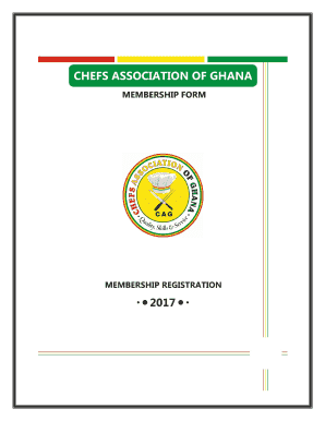 Chefs Association of Ghana  Form