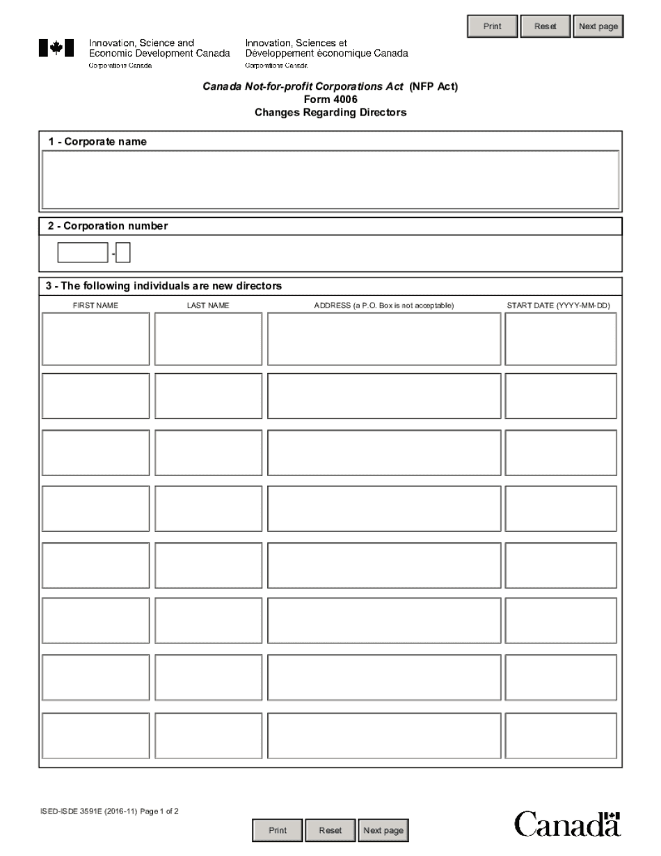  ISED ISDE 3591E Changes Regarding Directors Form 6 Changes Regarding Directors 2016-2024