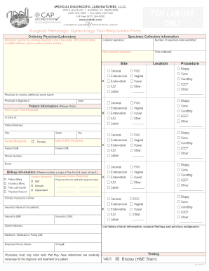  Surgical Pathology Gynecology Test Requisition Form 2017