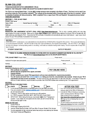 Blinn Initiative Assessment Form - Fill Out and Sign Printable PDF Template