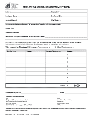 Cps Reimbursement Form