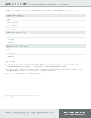 Car Indemnity  Form