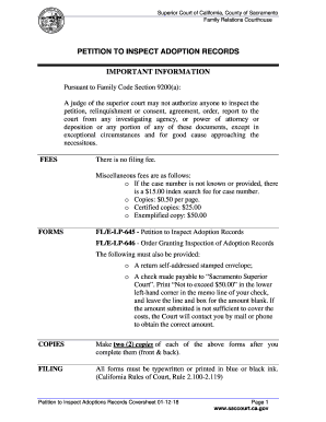  California Petition Inspect Adoption Records 2018