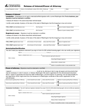 Release of Interest Power of Attorney  Form