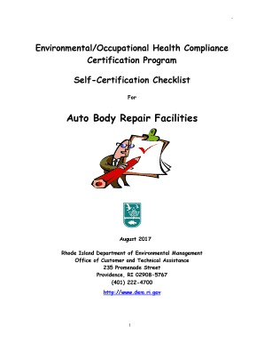 EnvironmentalOccupational Health Compliance  Form