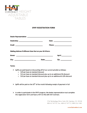 Spiff Program Templates  Form