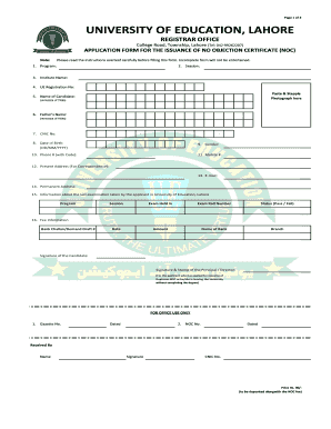 University of Education Lahore Degree Verification Challan Form