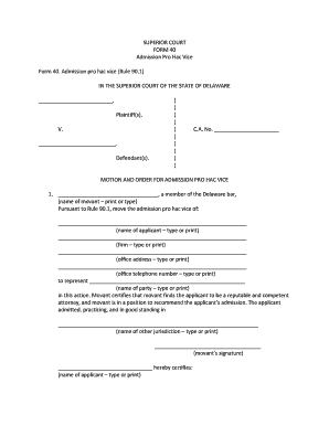  Pro Hac Vice Admission Form 40 2018-2024