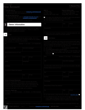  Mutual Fund New Account Form T Rowe Price 2018